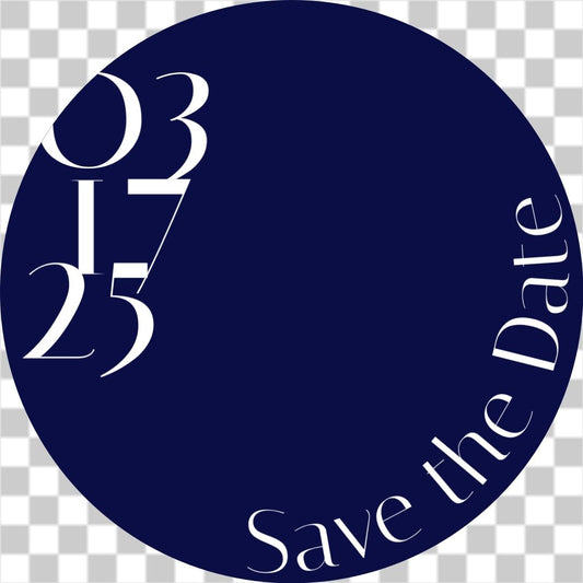 Save the Date retro circle