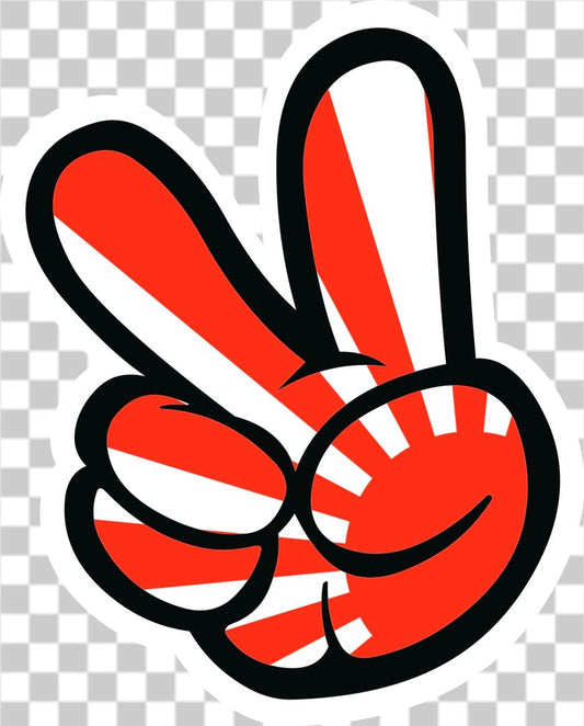JDM Rising Sun Peace fingers