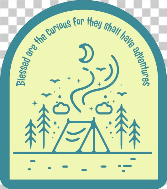 Camping bumper sticker
