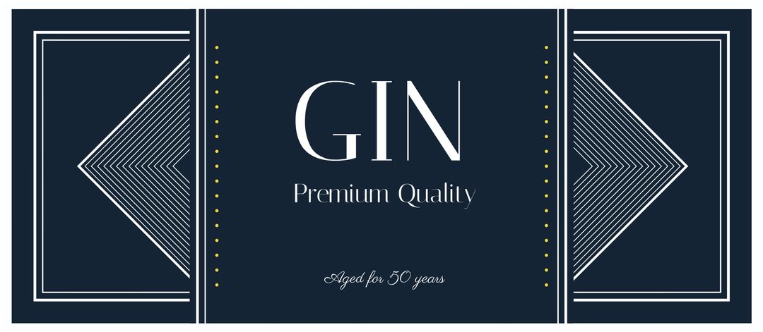 Premium quality Gin label rectangle