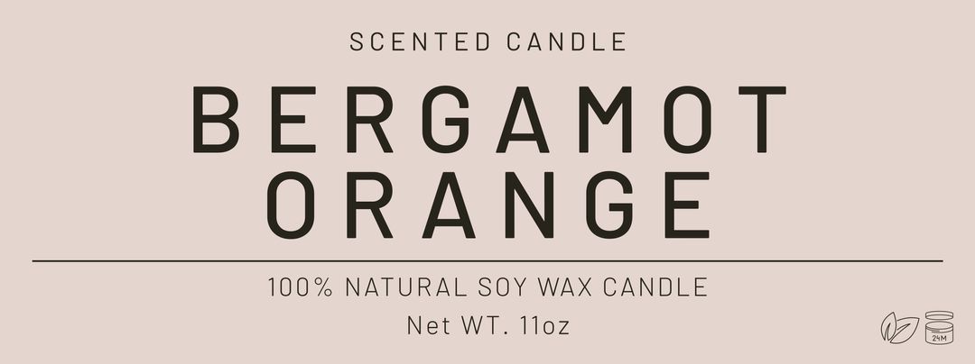 Bergamot orange scented candle jar label