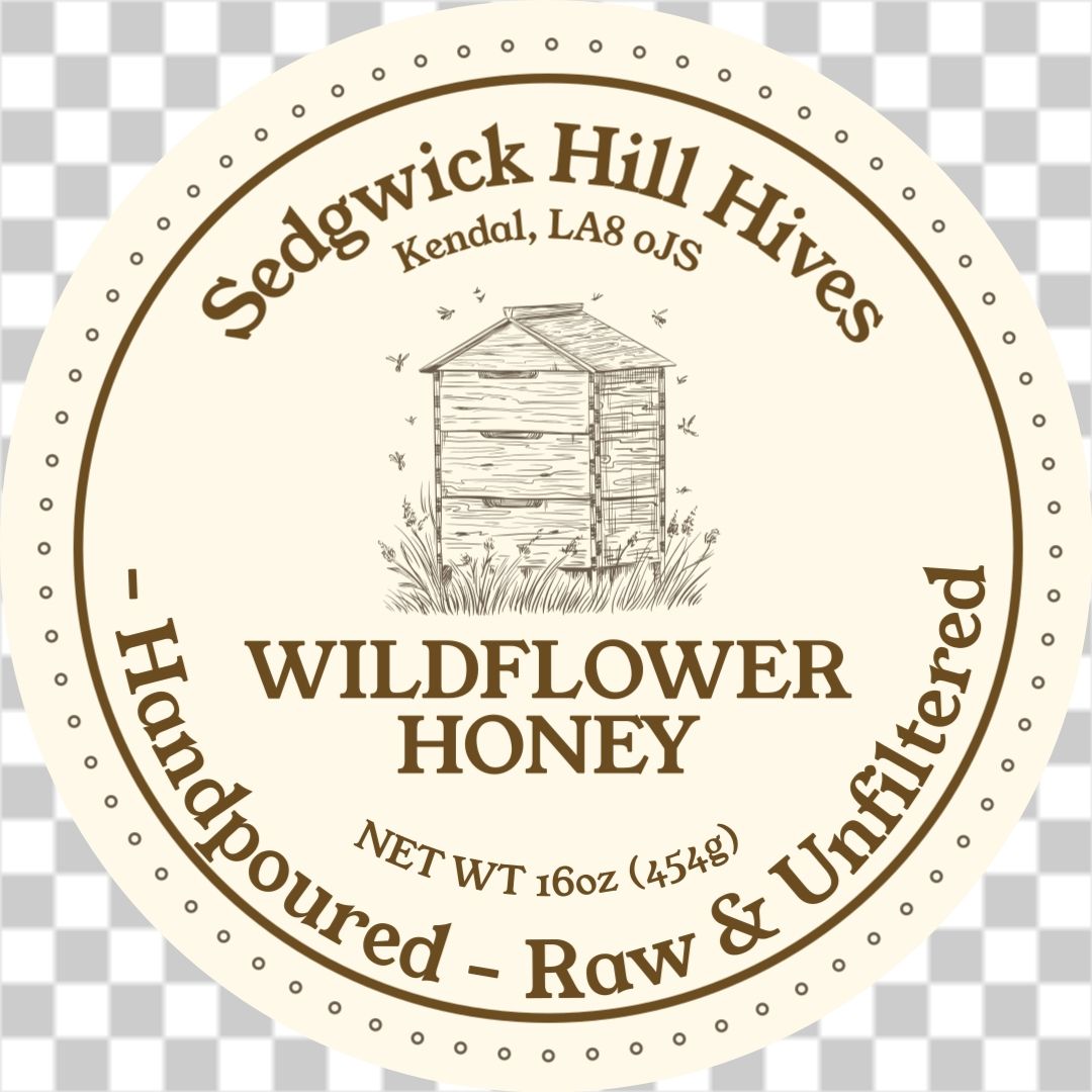 Vintage hand drawn honey jar label