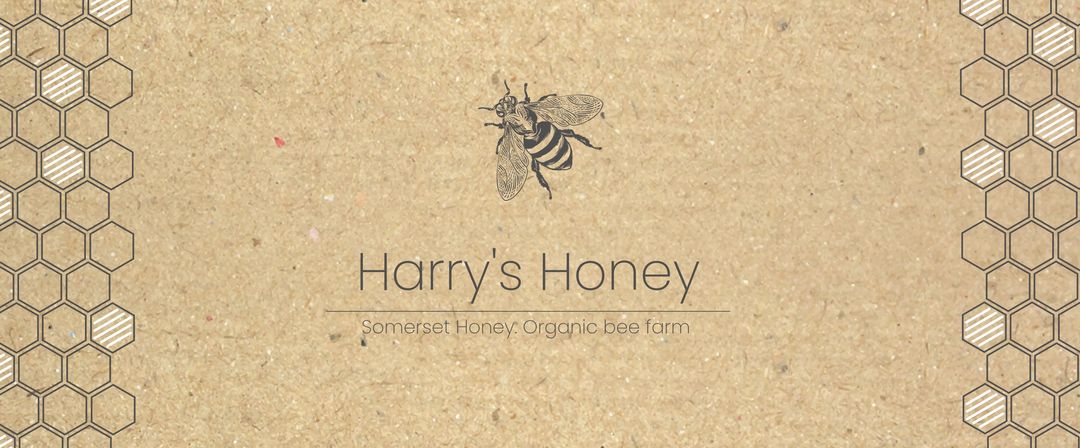 Modern honey comb craft paper label
