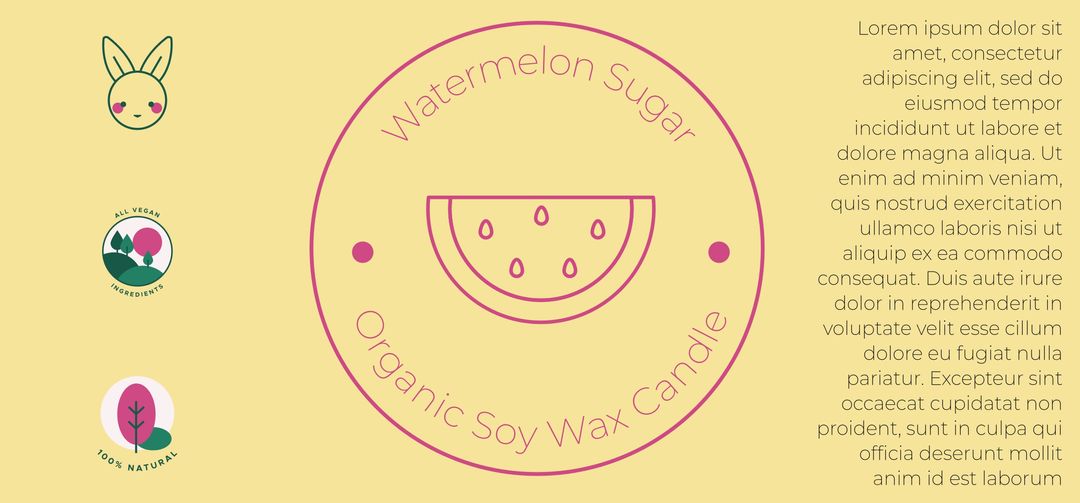 Simple Candle label watermelon