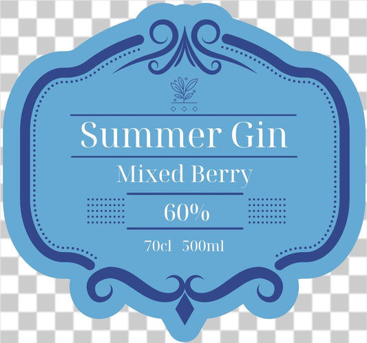 Vintage flavoured gin label