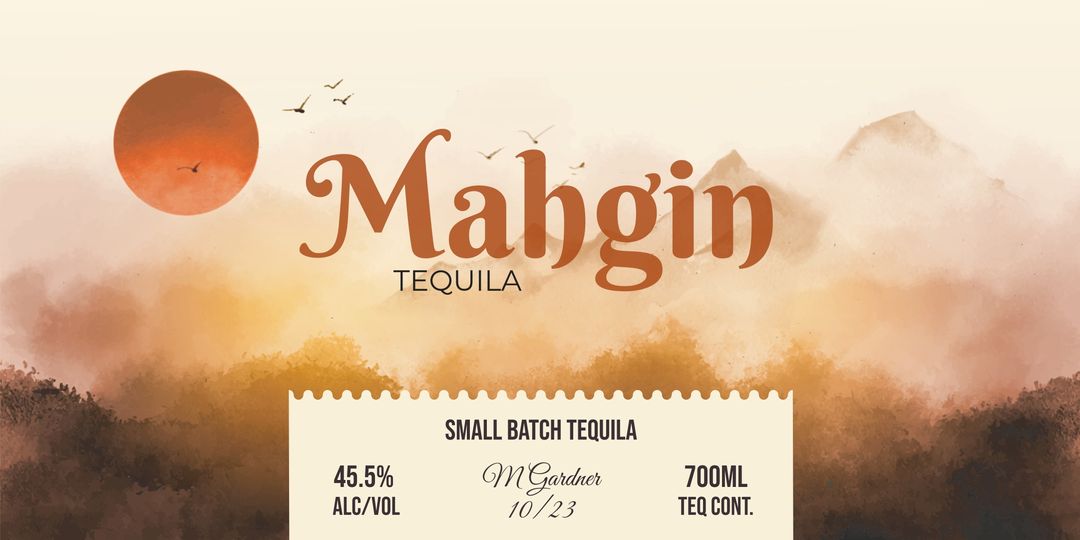 Mountain dawn tequila label