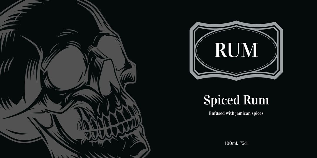 Caribbean spiced rum label