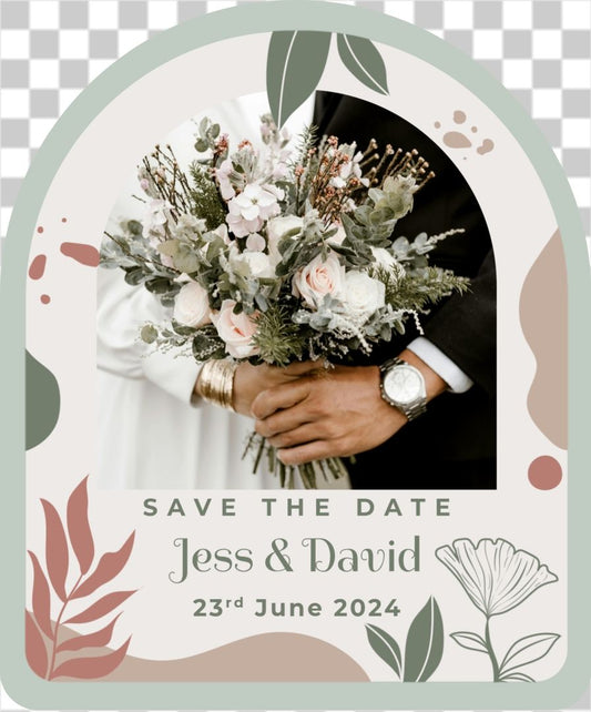Floral arch photo save the date