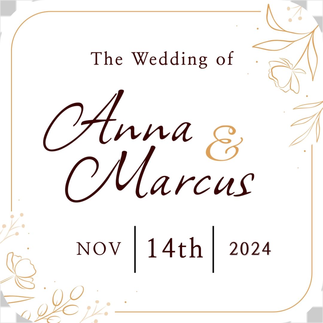 Hand drawn floral save the date sticker