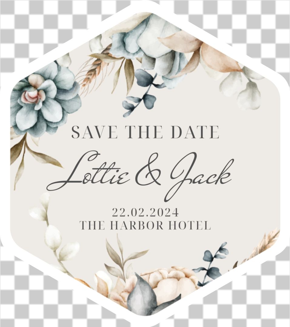Watercolour floral save the date No.3