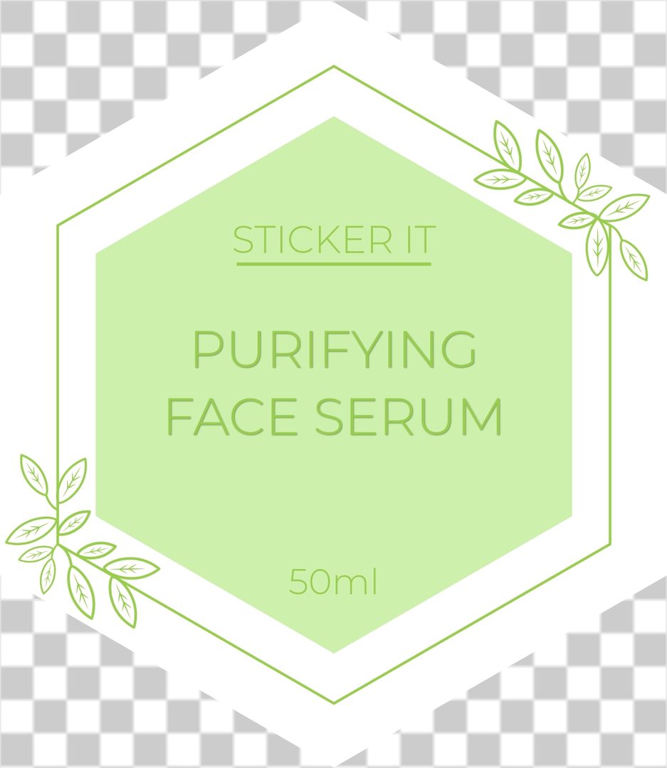 Floral cosmetic serum label