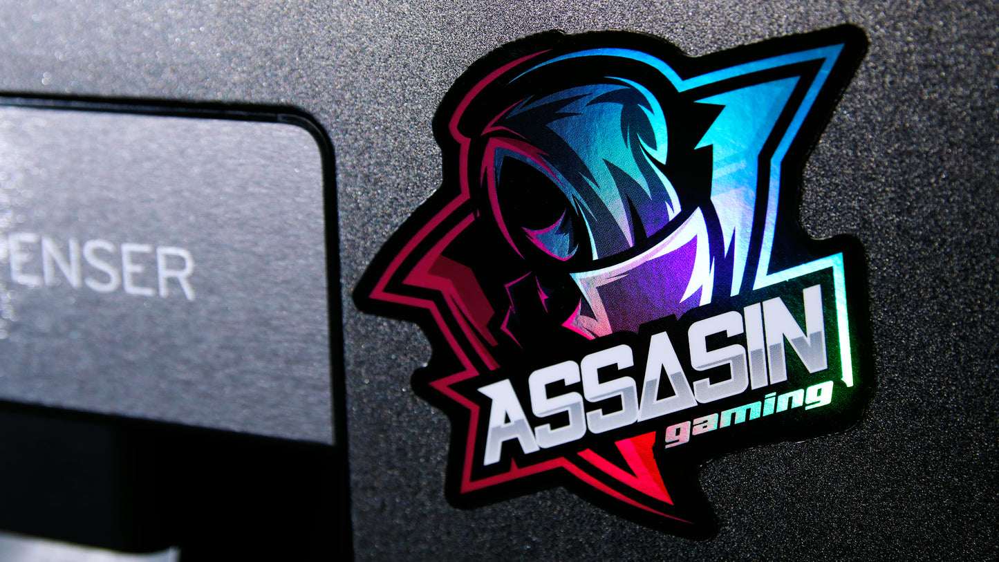 Die cut holographic magnet with Gaming design