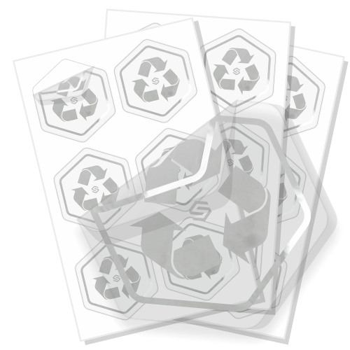 Eco-silver foiled labels product icon