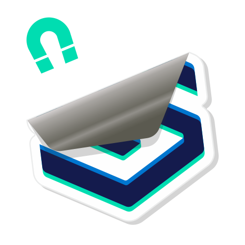 Die-cut magnet product icon