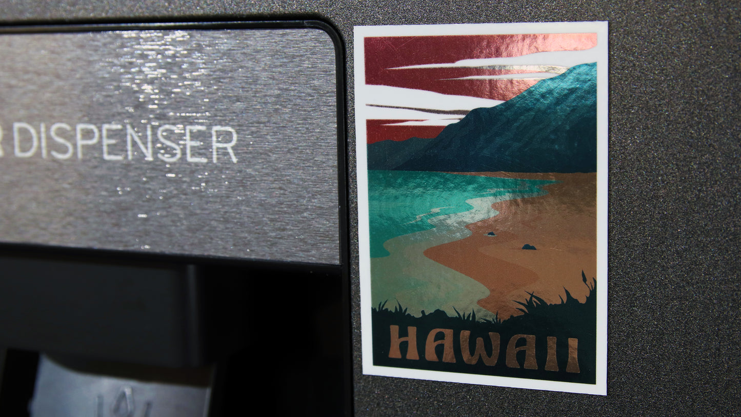 Metallic silver magnet giving beautiful metallic colours on a custom designed magnet