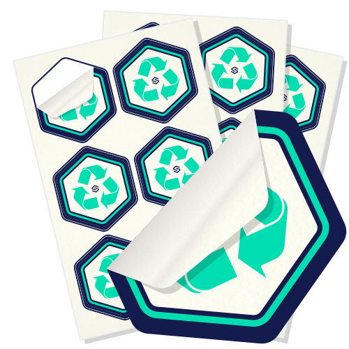 Biodegradable paper sheet labels product icon