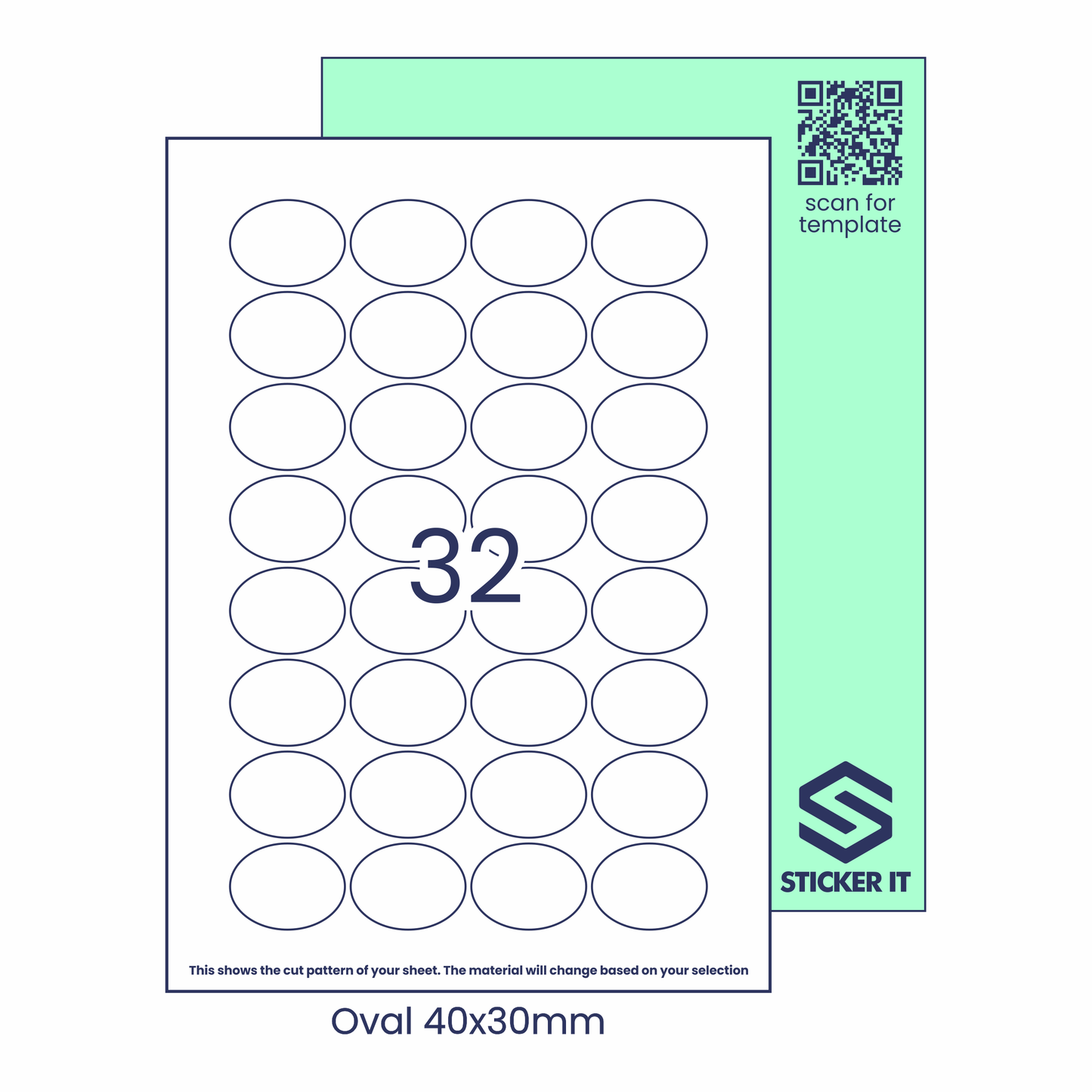 Blank labels oval 40x30 32 image