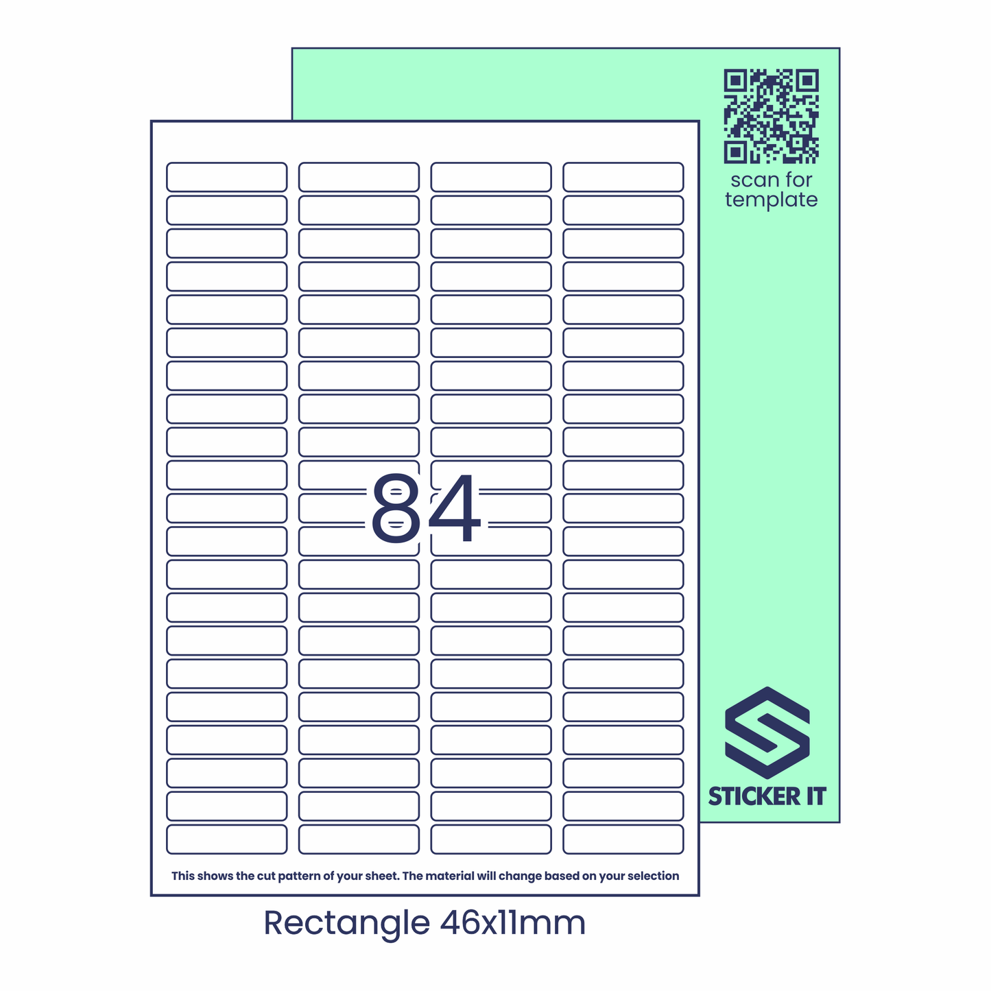 Blank labels rectangle 46x11 84 image