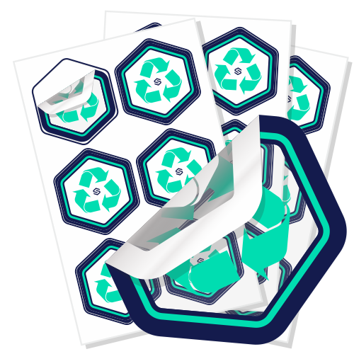 Eco-friendly clear sheet labels product icon