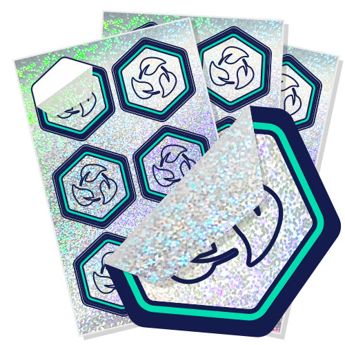 Eco-friendly glitter labels product icon