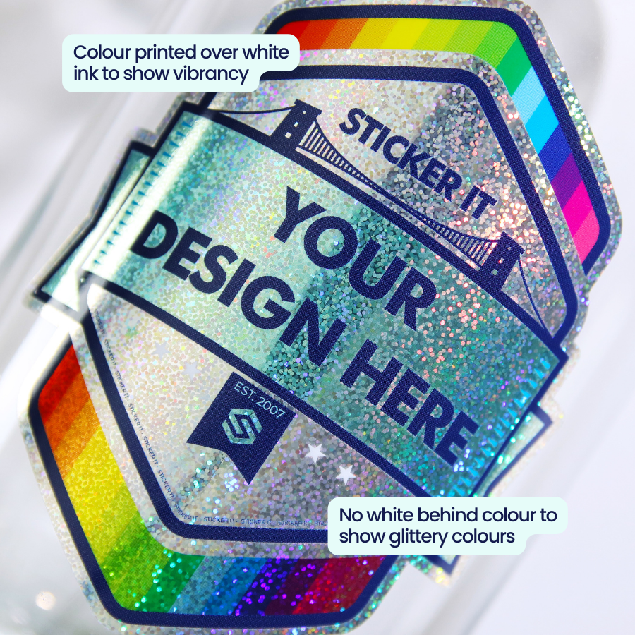 Eco-friendly glitter material example close up