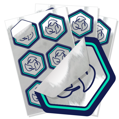 Eco-friendly silver labels product icon