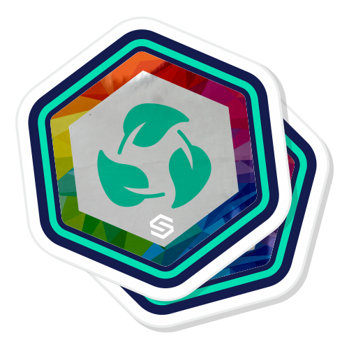 Eco-friendly silver stickers product icon