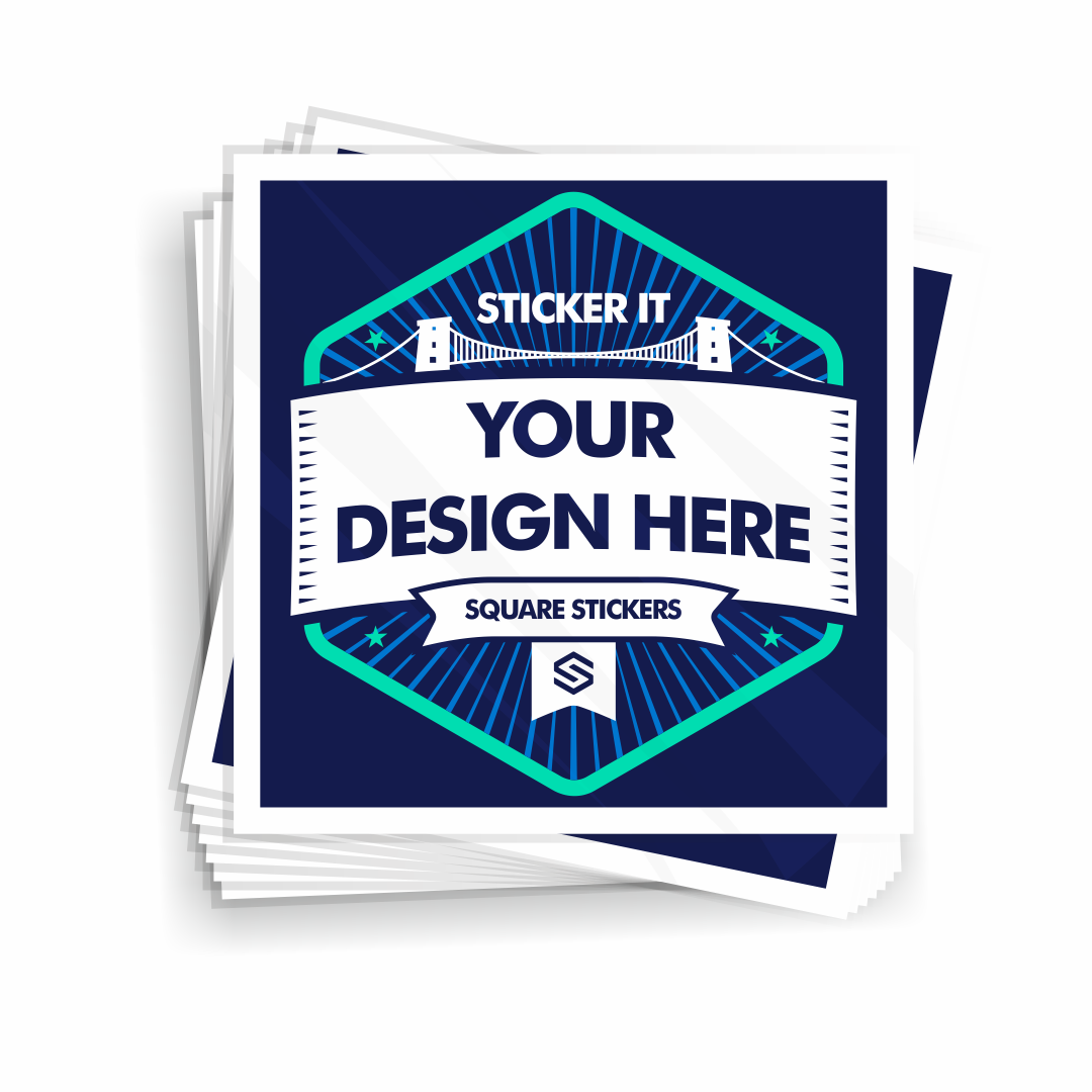 Icon with square stickers in a pile