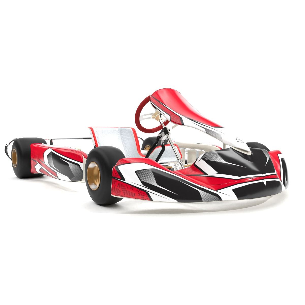 Meteor Red Kart Graphics Kit 3/4 View