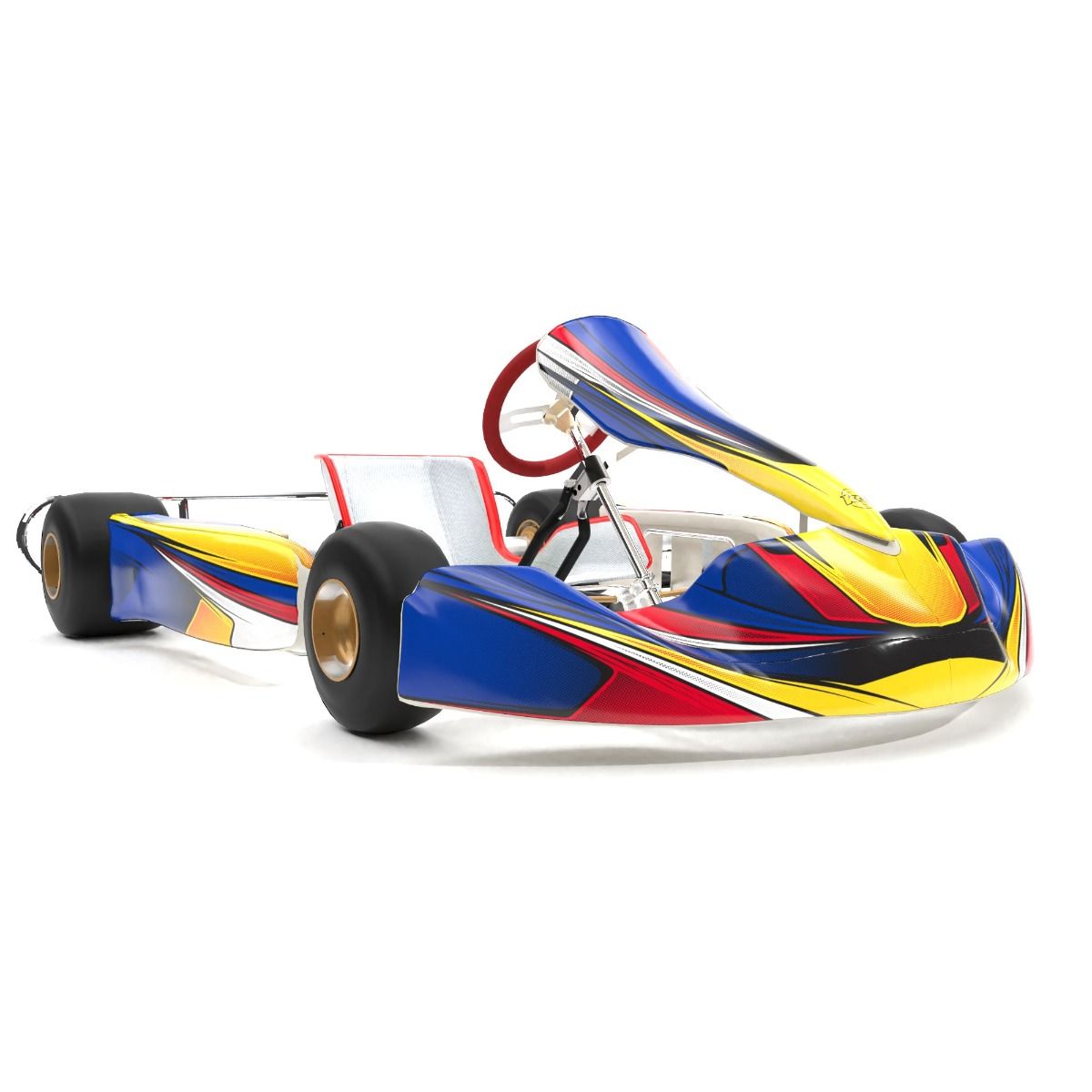 Silverstone Blue Kart Graphics Kit 3/4 View