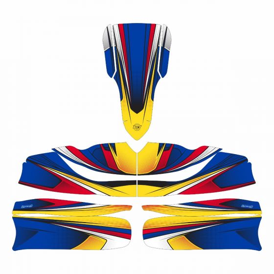 Silverstone Blue Kart Graphics Kit Side View