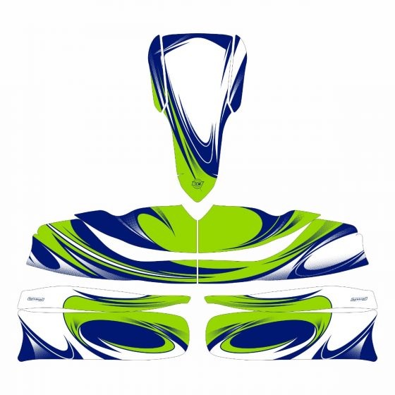 Turbo Green Kart Graphics Kit Side View