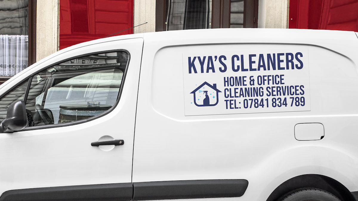 KYA's Cleaners home cleaning van magnet sign