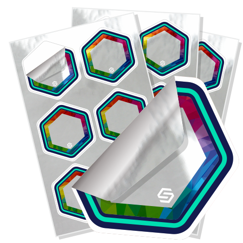 Mirror silver sheet labels product icon