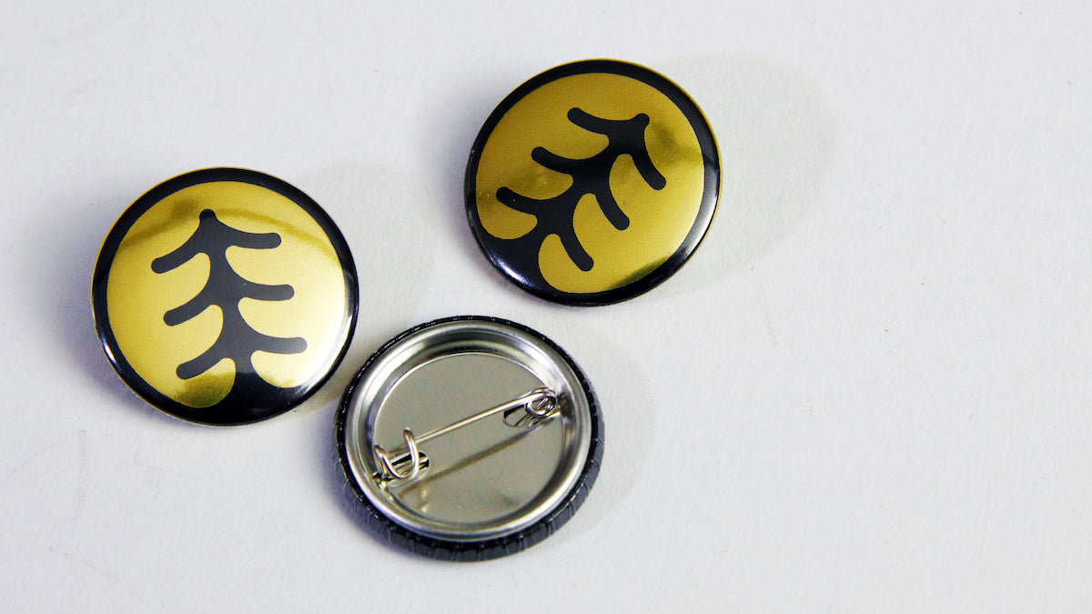 Outdoor adventure logo with metallic gold