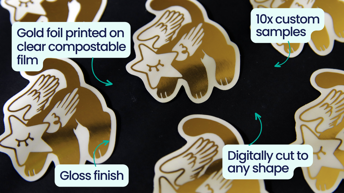 What are eco-friendly gold foil samples