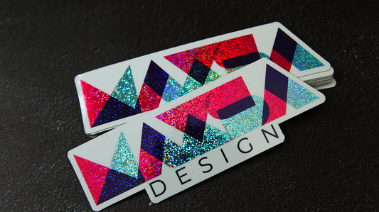 Die cut eco-friendly glitter logo samples