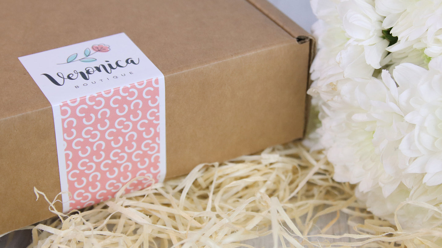 Eco friendly label used as packaging seal on a cardboard box