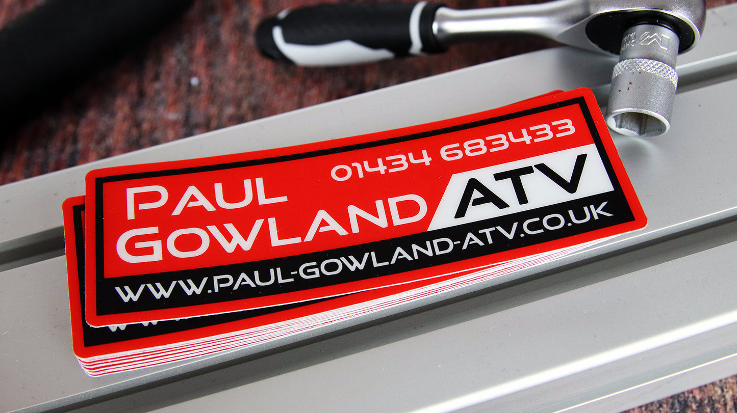 Rounded corner heavy duty samples with ATV logo next to tools