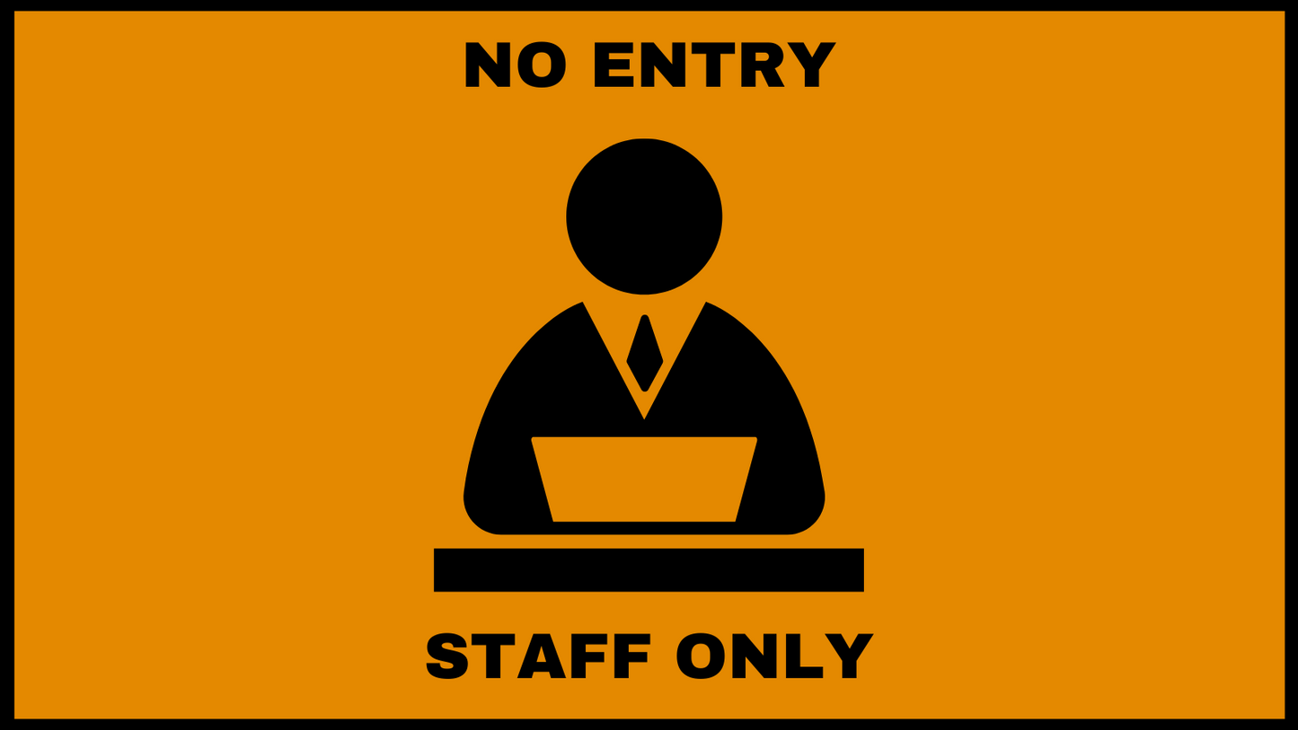 Yellow and black warning label no entry