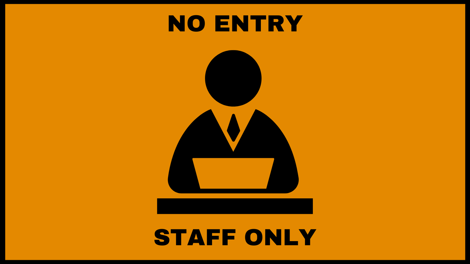 Yellow and black warning label no entry