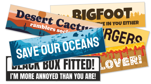 Car bumper sticker design collection icon