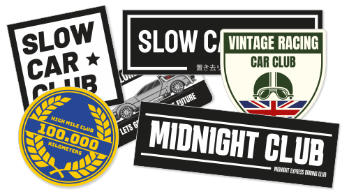 Car club sticker design collection icon