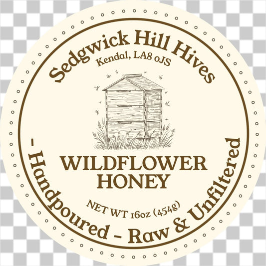 Vintage hand drawn honey jar label