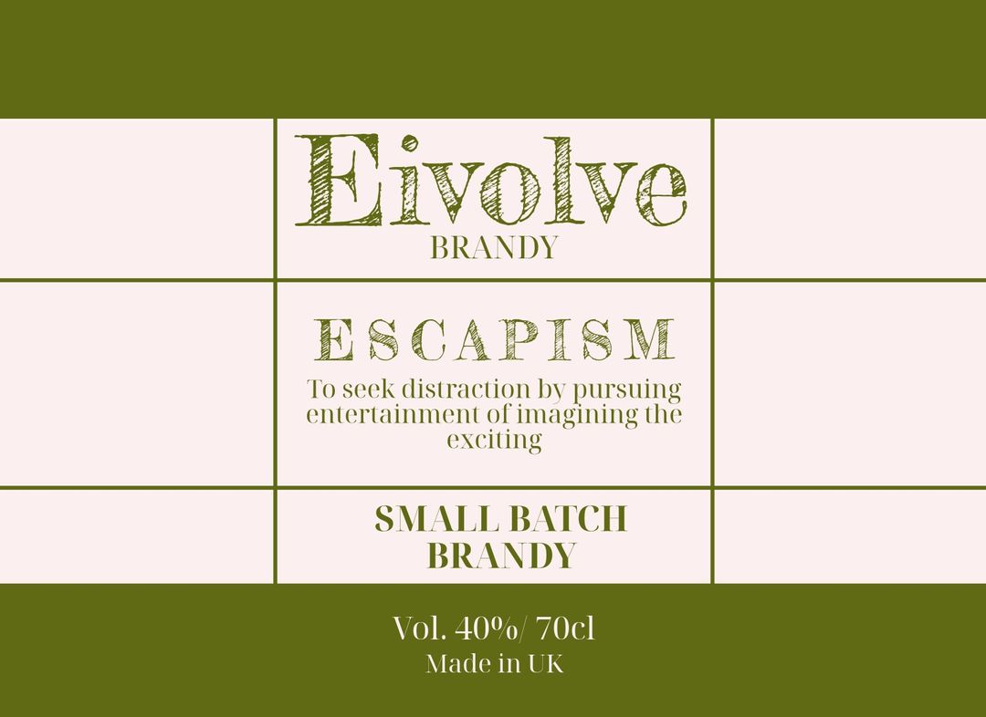 Olive grid brandy label