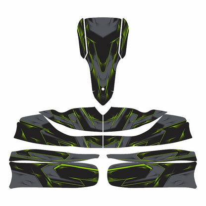 SCC Green Kart Graphics Kit Front Low View